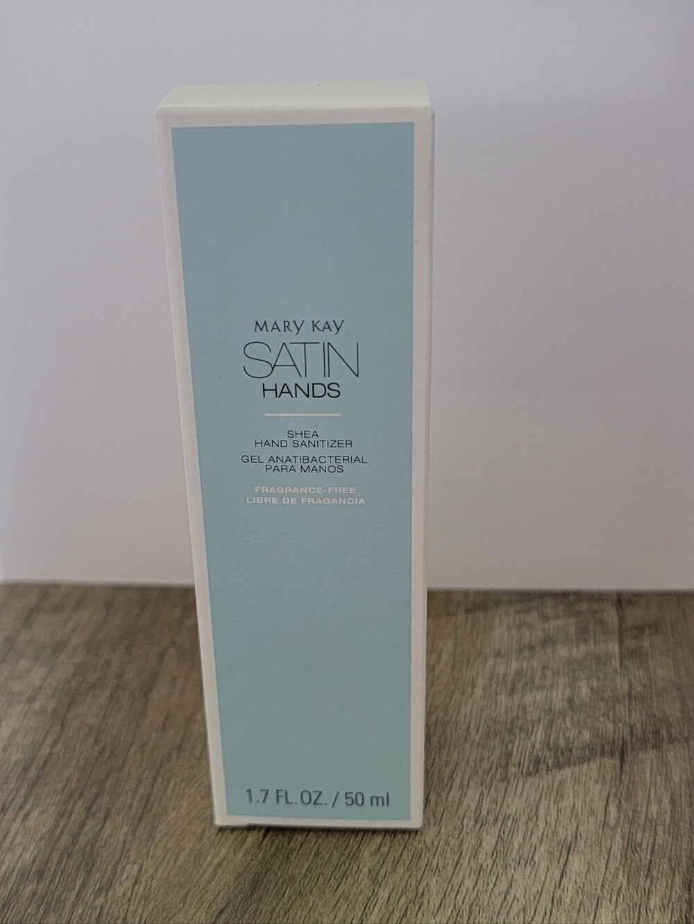 Mary Kay Satin Hands Shea Hand Sanitizer - Light Blue and White Packaging